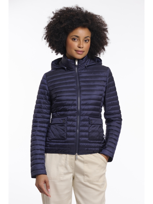 Rino en Pelle Light padded fitted jacket 10175 dark navy