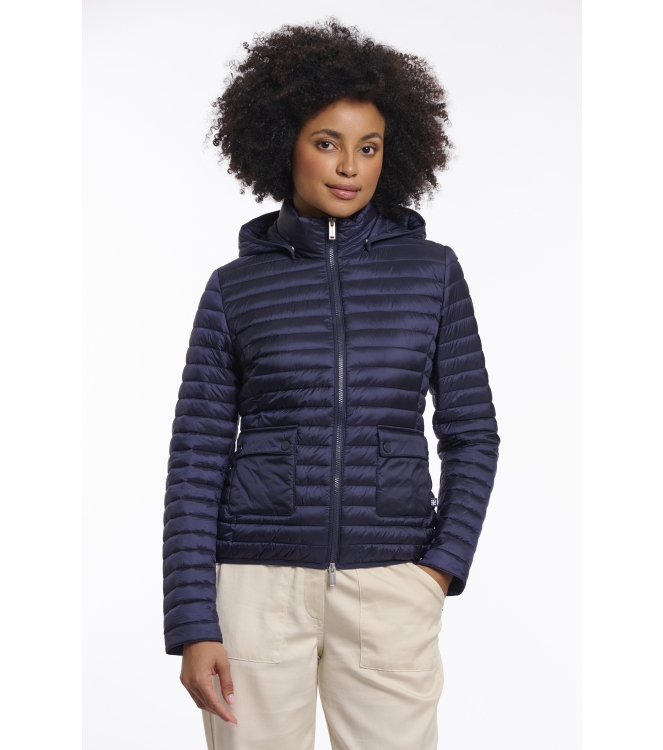 Rino en Pelle Light padded fitted jacket 10175 dark navy
