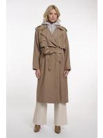 Rino en Pelle Double breasted trenchcoat with detachable hood 11011 slate bark