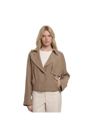 Rino en Pelle Single breasted short trenchcoat 11011 slate bark