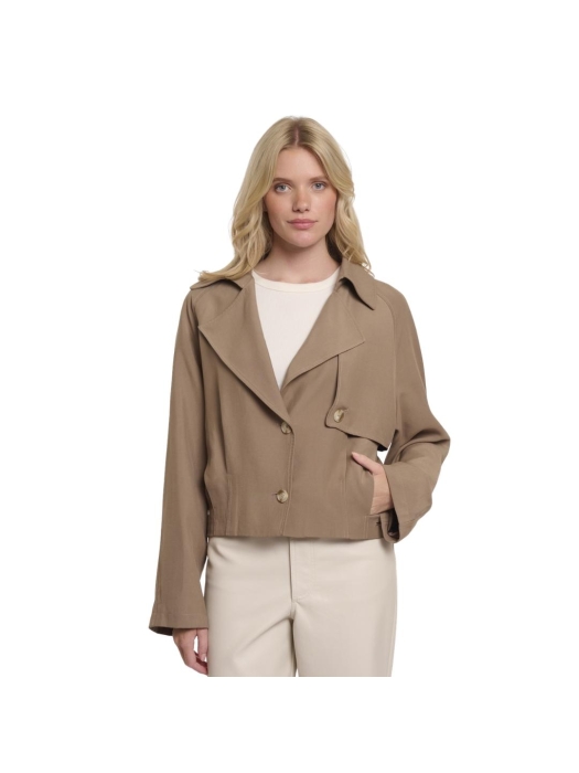 Rino en Pelle Single breasted short trenchcoat 11011 slate bark