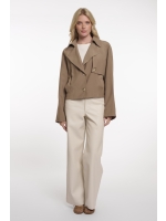 Rino en Pelle Single breasted short trenchcoat 11011 slate bark