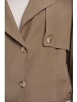 Rino en Pelle Single breasted short trenchcoat 11011 slate bark
