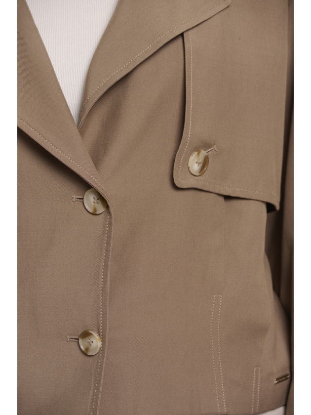 Rino en Pelle Single breasted short trenchcoat 11011 slate bark