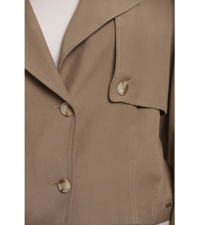 Rino en Pelle Single breasted short trenchcoat 11011 slate bark