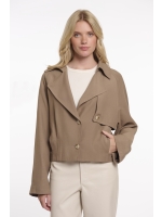 Rino en Pelle Single breasted short trenchcoat 11011 slate bark