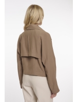 Rino en Pelle Single breasted short trenchcoat 11011 slate bark