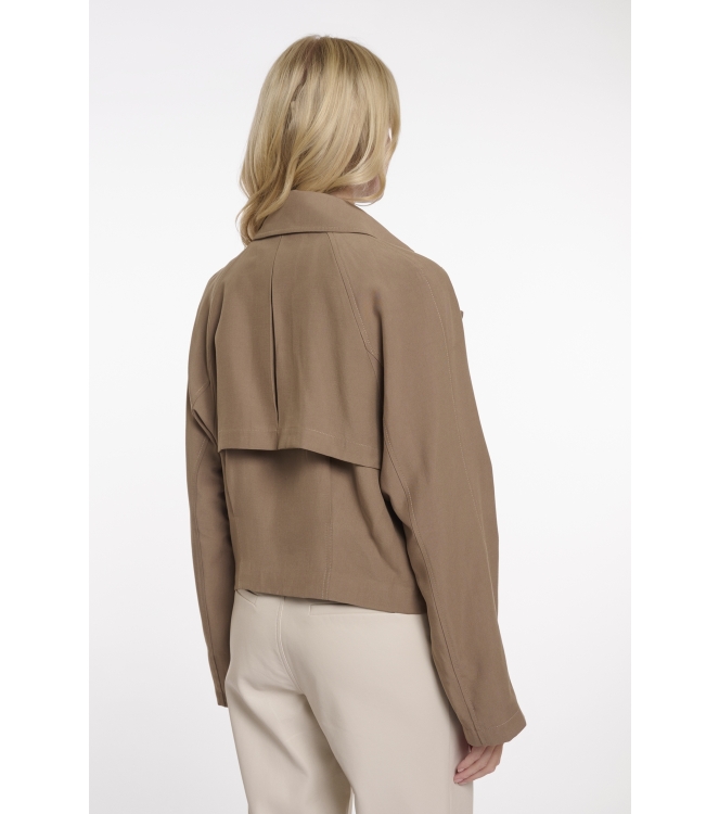 Rino en Pelle Single breasted short trenchcoat 11011 slate bark