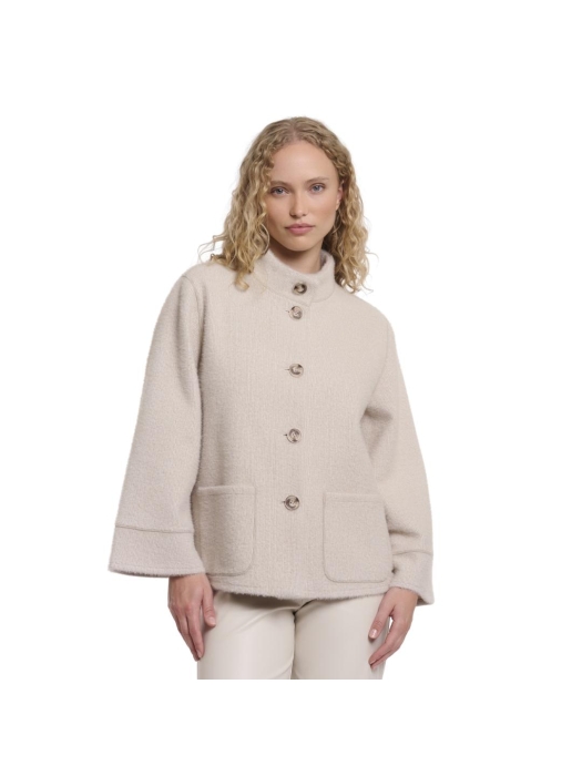 Rino en Pelle Cape coat 11067 stone snow