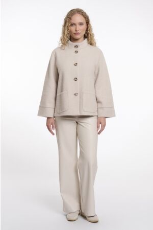 Rino en Pelle Cape coat 11067 stone snow