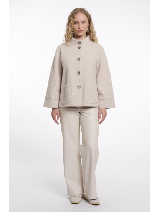 Rino en Pelle Cape coat 11067 stone snow