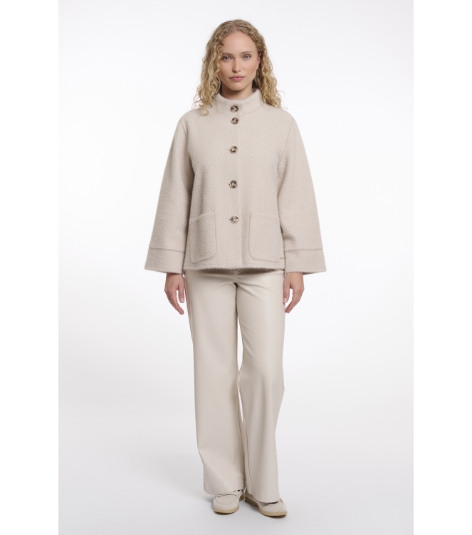 Rino en Pelle Cape coat 11067 stone snow