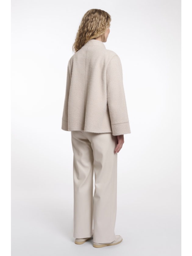 Rino en Pelle Cape coat 11067 stone snow