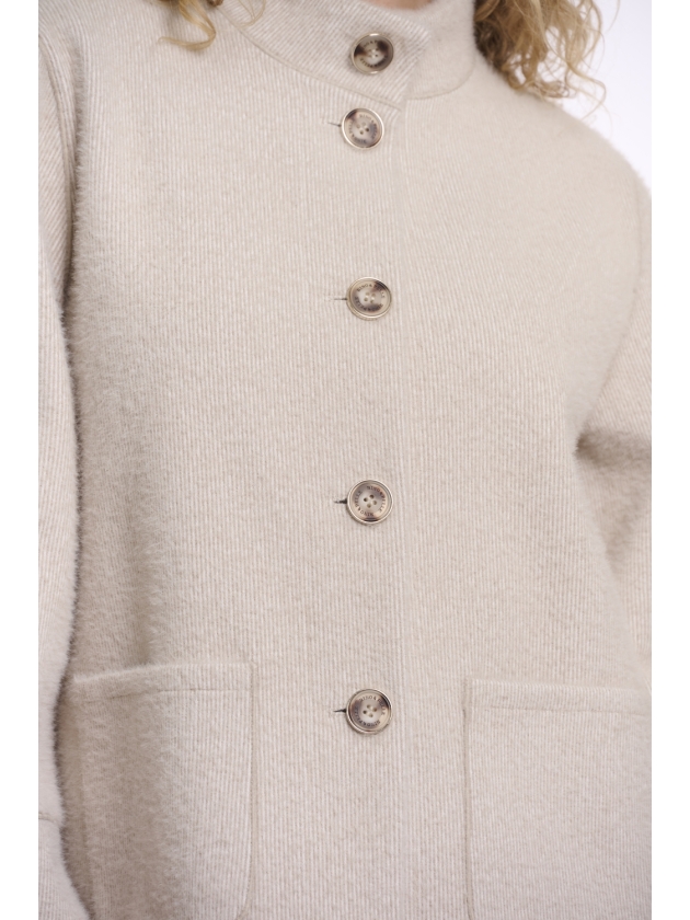 Rino en Pelle Cape coat 11067 stone snow
