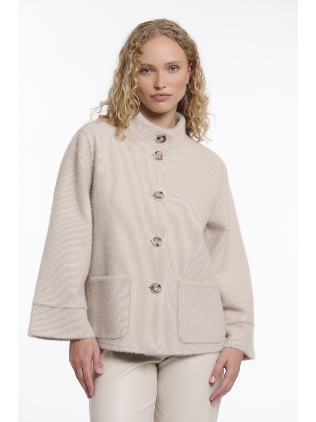 Rino en Pelle Cape coat 11067 stone snow