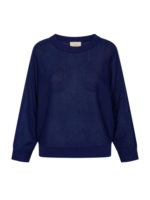 Freequent Metallic knit bat sleeve Patriot blue