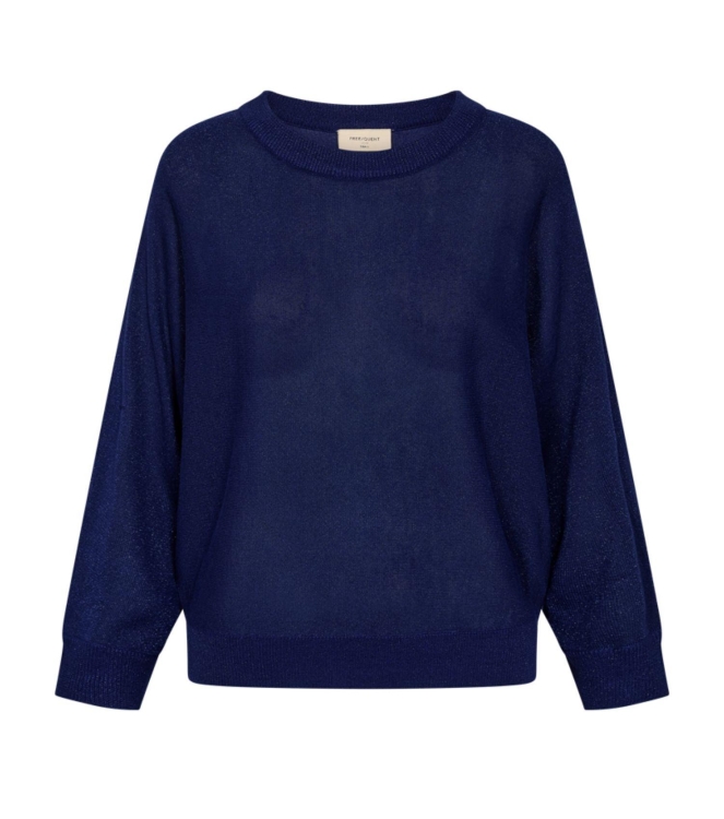 Freequent Metallic knit bat sleeve Patriot blue