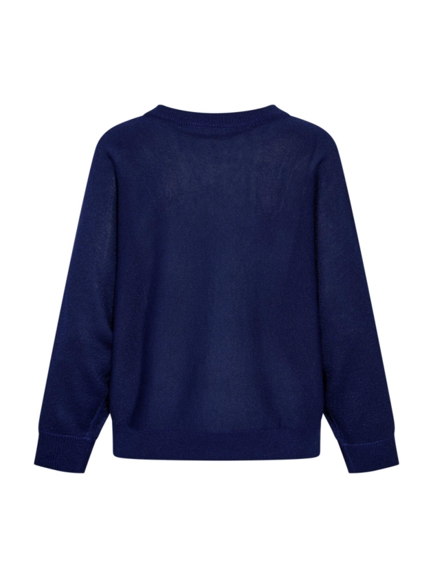 Freequent Metallic knit bat sleeve Patriot blue