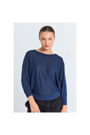 Freequent Metallic knit bat sleeve Patriot blue