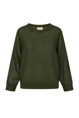 Freequent Metallic knit bat sleeve Kombu green