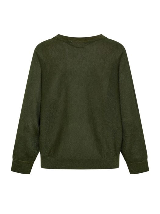 Freequent Metallic knit bat sleeve Kombu green