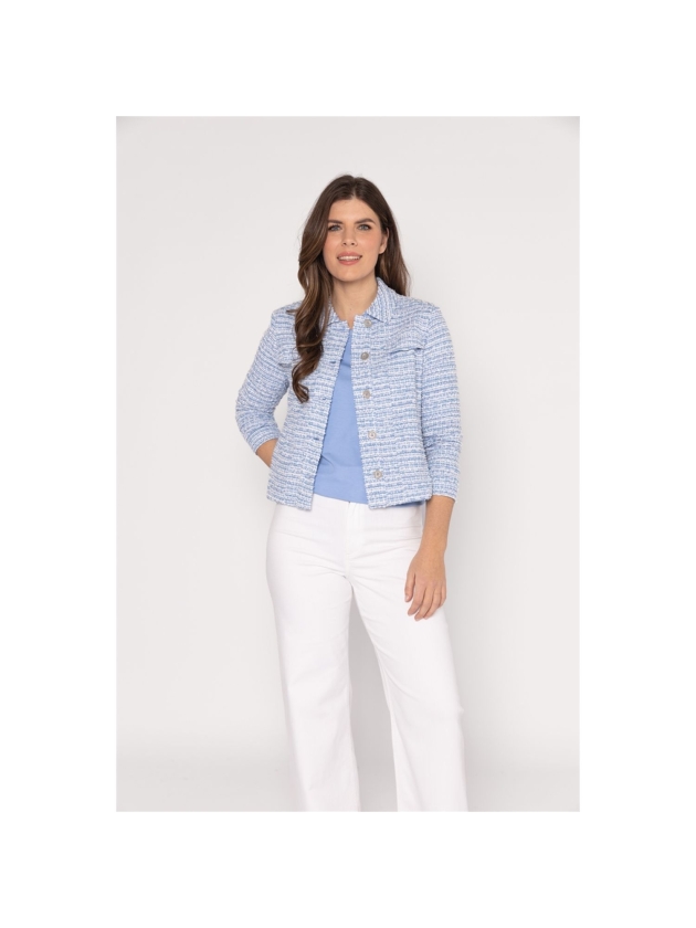 Sarto Fashion Jacket r1511 sky-white bouclé melange