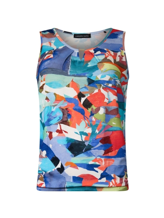 Sarto Fashion Singlet o-neck r1280 sky-coral+ abstract art print
