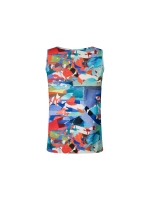 Sarto Fashion Singlet o-neck r1280 sky-coral+ abstract art print