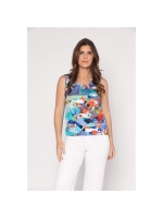 Sarto Fashion Singlet o-neck r1280 sky-coral+ abstract art print