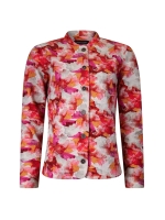 Sarto Fashion Jacket stand-up collar r1661 hot pink-d red+ aquarel print