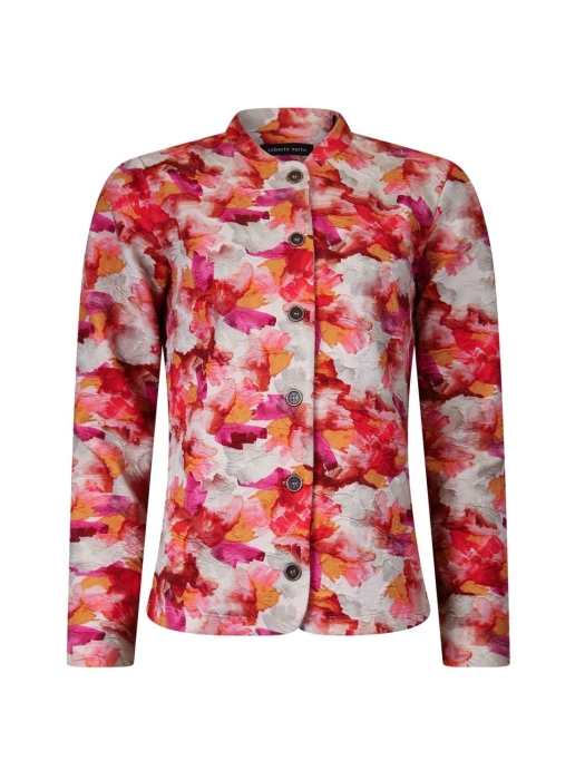 Sarto Fashion Jacket stand-up collar r1661 hot pink-d red+ aquarel print