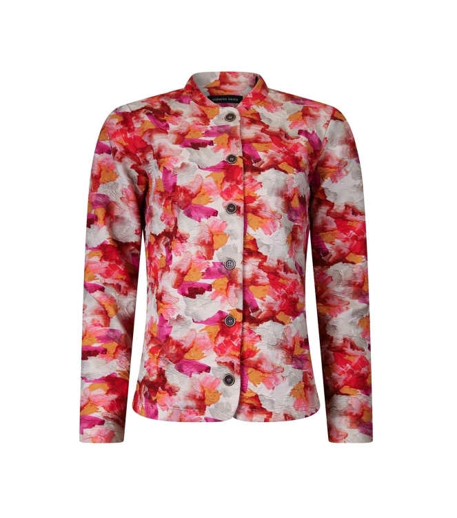 Sarto Fashion Jacket stand-up collar r1661 hot pink-d red+ aquarel print