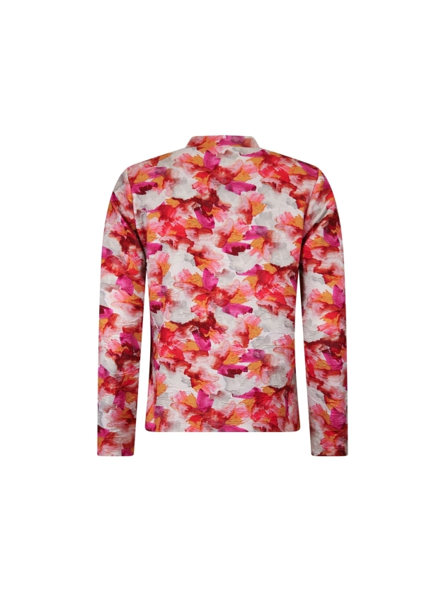 Sarto Fashion Jacket stand-up collar r1661 hot pink-d red+ aquarel print