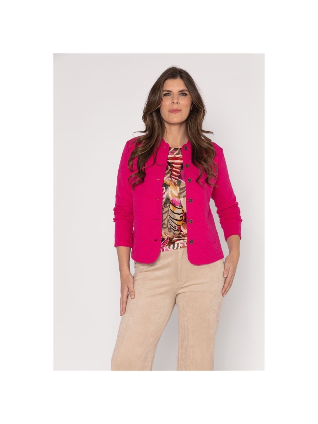 Sarto Fashion Jacket stand-up collar r935 hot pink