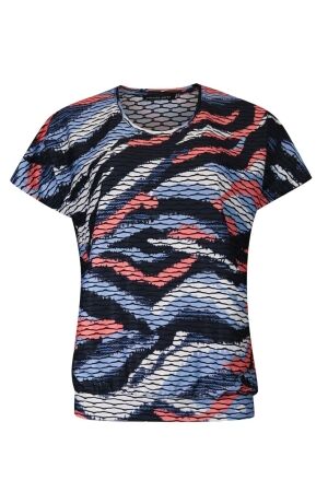 Sarto Fashion Blouson o-neck r1291 sky-coral colour swipes