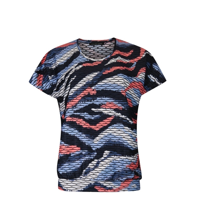 Sarto Fashion Blouson o-neck r1291 sky-coral colour swipes