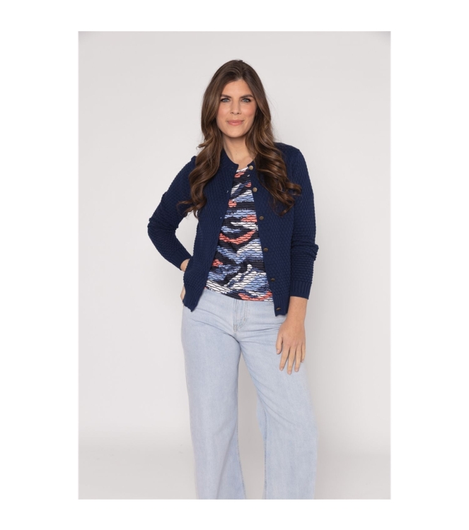 Sarto Fashion Blouson o-neck r1291 sky-coral colour swipes