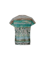 Sarto Fashion Blouson o-neck r1290 green+ brush stroke stripes