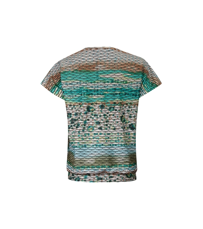 Sarto Fashion Blouson o-neck r1290 green+ brush stroke stripes