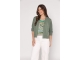 Sarto Fashion Blouson o-neck r1290 green+ brush stroke stripes