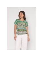 Sarto Fashion Blouson o-neck r1290 green+ brush stroke stripes