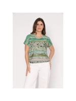 Sarto Fashion Blouson o-neck r1290 green+ brush stroke stripes