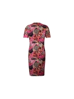 Sarto Fashion Dress o-neck r1970 hotpink-deepred+ safari leave