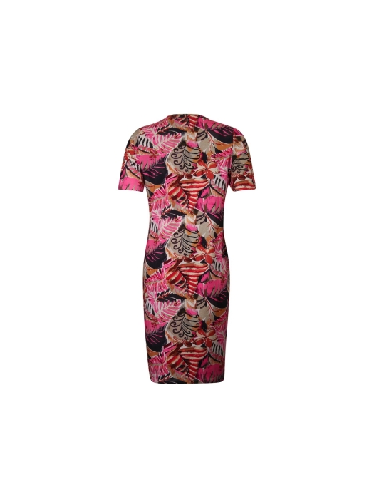 Sarto Fashion Dress o-neck r1970 hotpink-deepred+ safari leave