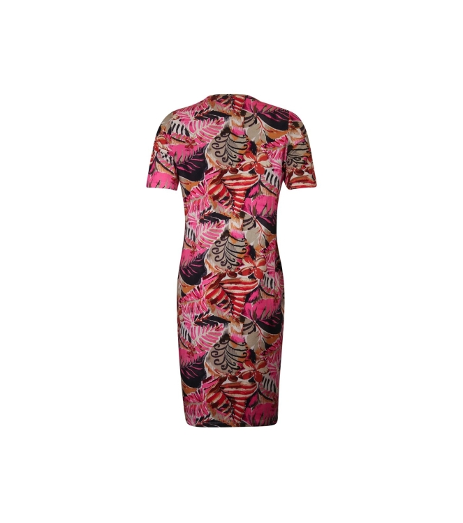 Sarto Fashion Dress o-neck r1970 hotpink-deepred+ safari leave
