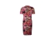 Sarto Fashion Dress o-neck r1970 hotpink-deepred+ safari leave
