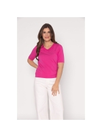 Sarto Fashion T-shirt v-neck r935 hot pink