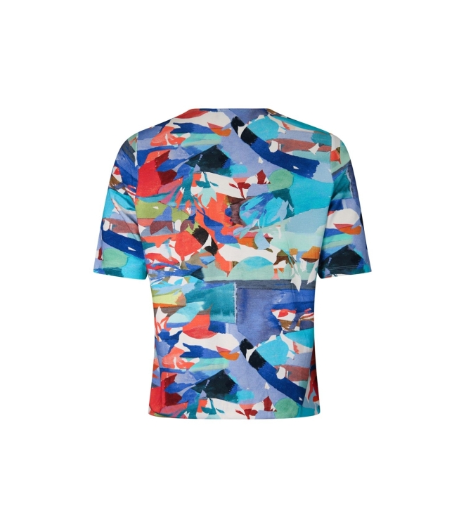 Sarto Fashion Blouson o-neck r1280 sky-coral+ abstract art print