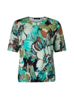 Sarto Fashion Blouson o-neck r1020 a.green-mint+ painted flowers