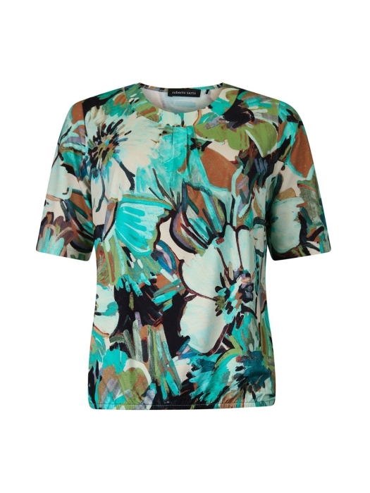 Sarto Fashion Blouson o-neck r1020 a.green-mint+ painted flowers